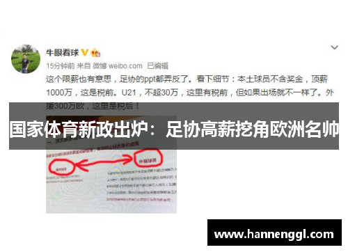 国家体育新政出炉：足协高薪挖角欧洲名帅